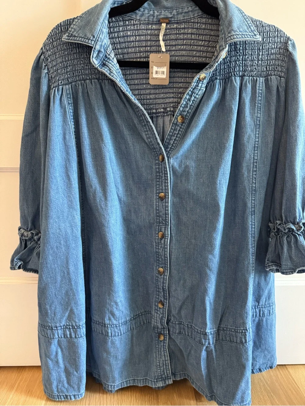 Free People Light Blue Denim Button-Up dress XS - Picture 3 of 6